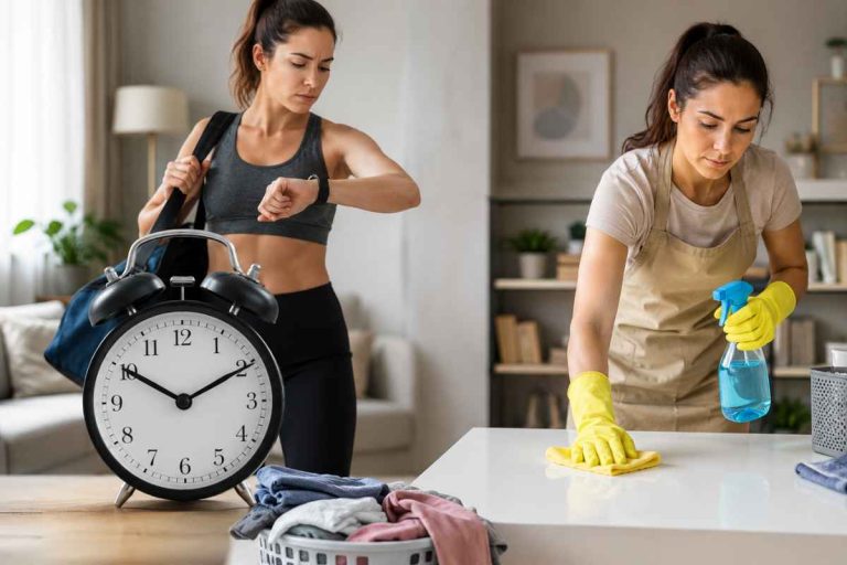 Alt Text: schedule delays & house chores planning board in modern home