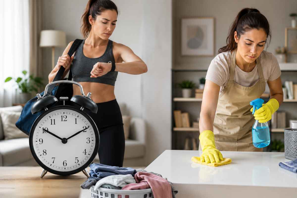 Alt Text: schedule delays & house chores planning board in modern home